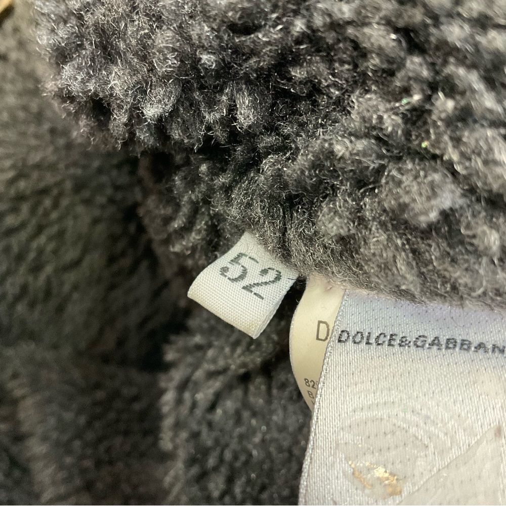 Vintage Dolce & Gabbana Men's Black Cotton Sherpa Lined Full Zip Jacket Size L - Picture 16 of 16